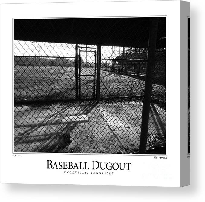 Knoxville Canvas Print featuring the photograph Baseball Dugout by Phil Perkins