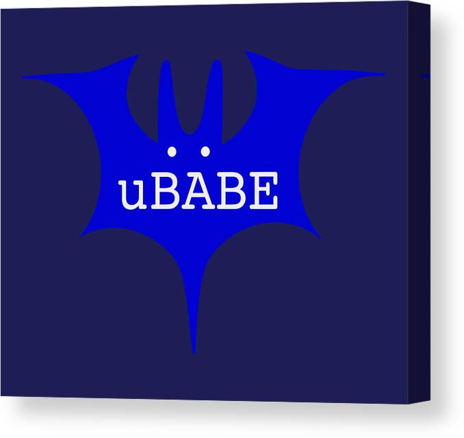 Ubabe T-shirts Canvas Print featuring the digital art BatBABE Blue by Ubabe Style