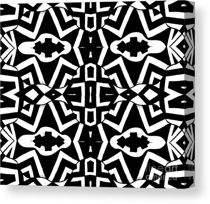 Black And White Canvas Print featuring the drawing Bold In Black And White by Helena Tiainen
