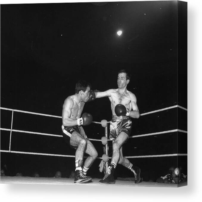 Walter Mcgowan Canvas Print featuring the photograph Boxing Match by Central Press