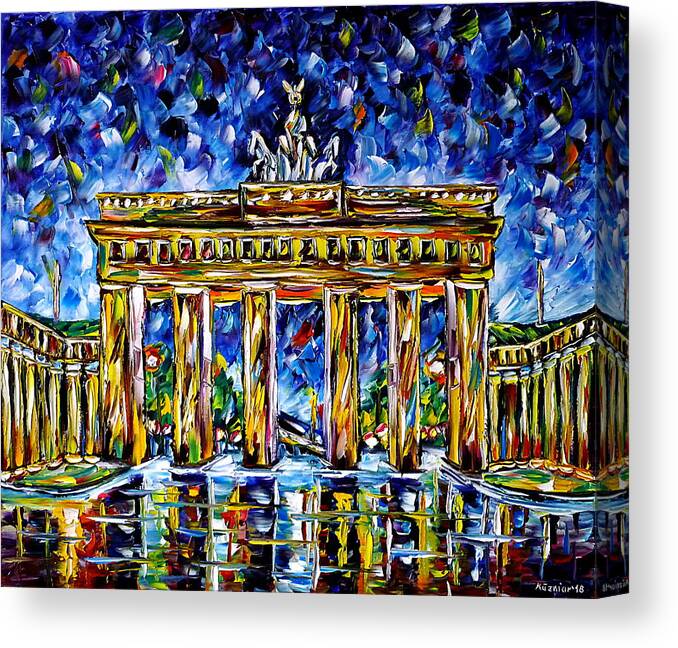 Impressionism Canvas Print featuring the painting Brandenburg Gate by Mirek Kuzniar