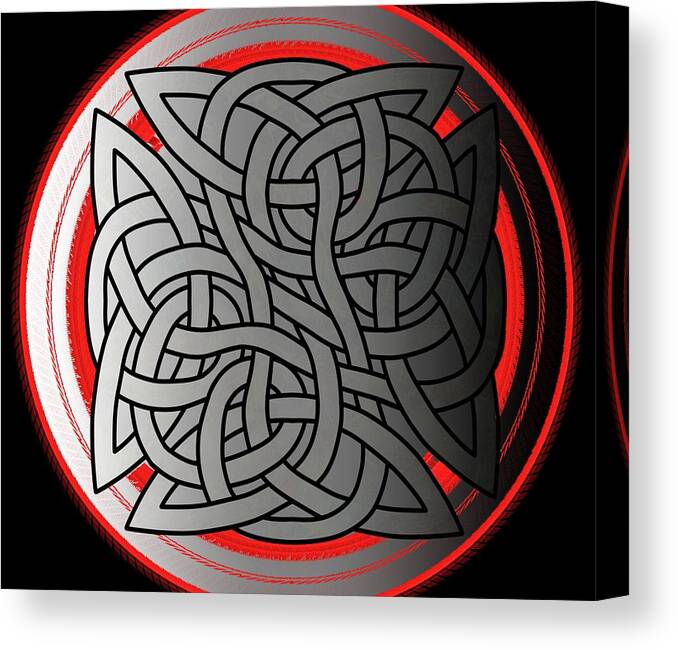 Celtic Canvas Print featuring the digital art Celtic Shield Knot 4 by Joan Stratton