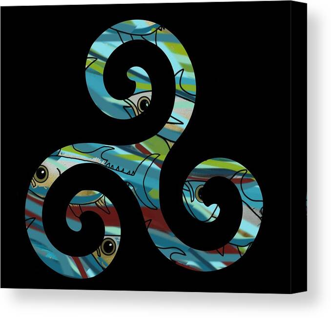 Celtic Spiral Canvas Print featuring the mixed media Celtic Spiral 2 by Joan Stratton