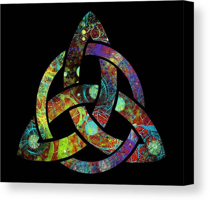 Triquetra Canvas Print featuring the digital art Celtic Triquetra or Trinity Knot Symbol 3 by Joan Stratton