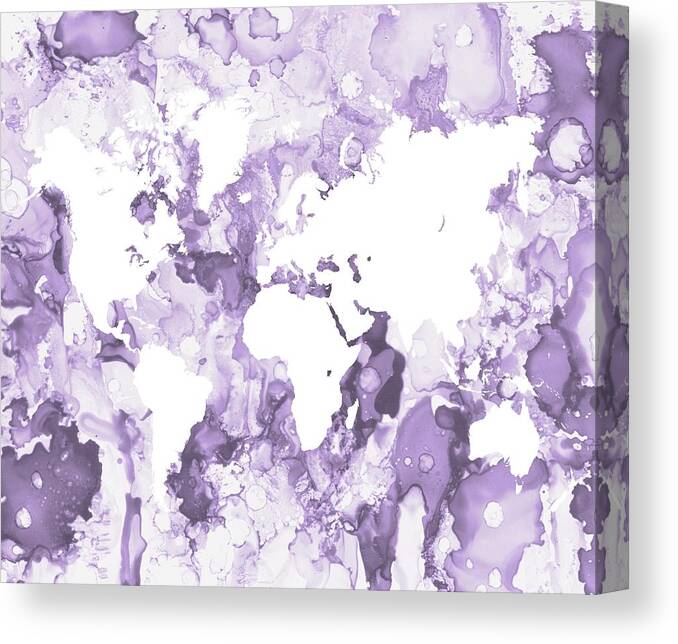 World Map Canvas Print featuring the digital art Design 109 by Lucie Dumas