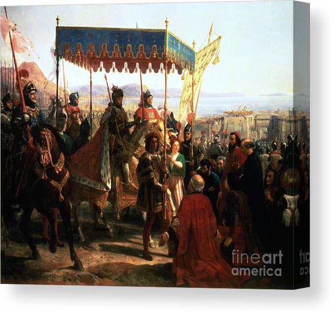Horse Canvas Print featuring the drawing Entrance Of Charles Viii Into Naples by Print Collector