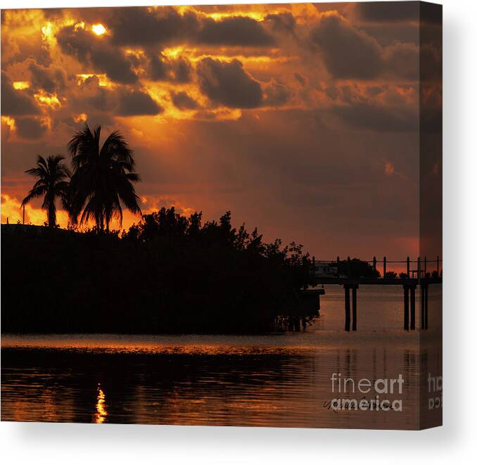 Florida Keys Sunset Canvas Print featuring the photograph Florida Keys Sunset by Michelle Constantine