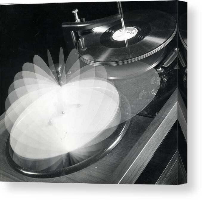 Archival Canvas Print featuring the photograph Garrard Record Changer by Gjon Mili