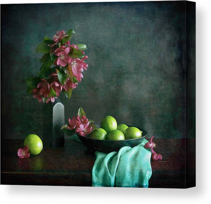 Red Canvas Print featuring the photograph Green & Red by Fangping Zhou
