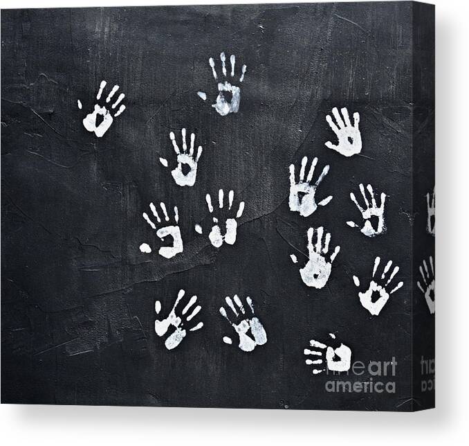 Hands Canvas Print featuring the photograph Hand prints by Steven Liveoak