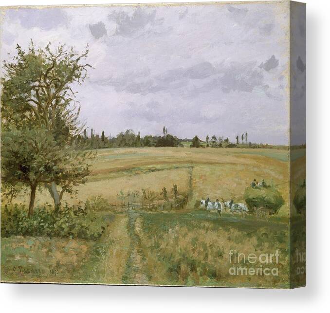 Oil Painting Canvas Print featuring the drawing Landscape At Pontoise by Heritage Images