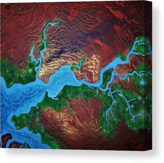 Weipa Canvas Print featuring the painting Mission River by Joan Stratton