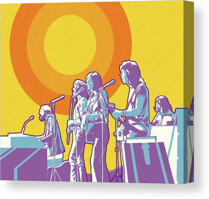Abstract Canvas Print featuring the drawing Rock Band by CSA Images
