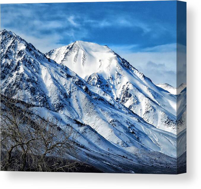 Snow Canvas Print featuring the photograph Snow Capped Mountains by David Zumsteg
