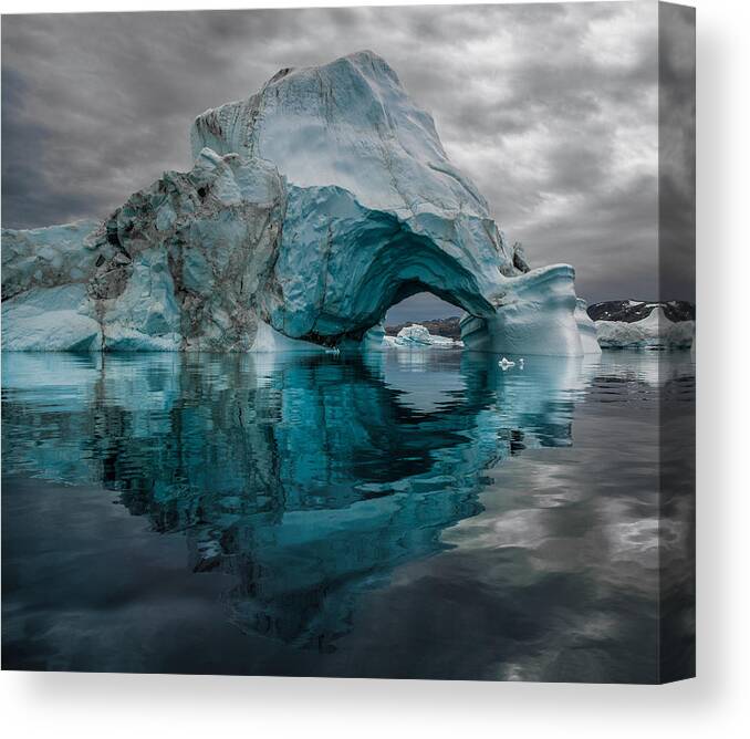 Greenland Canvas Print featuring the photograph The Blue Gate To Hell (update 2) by Andrea Dublaski