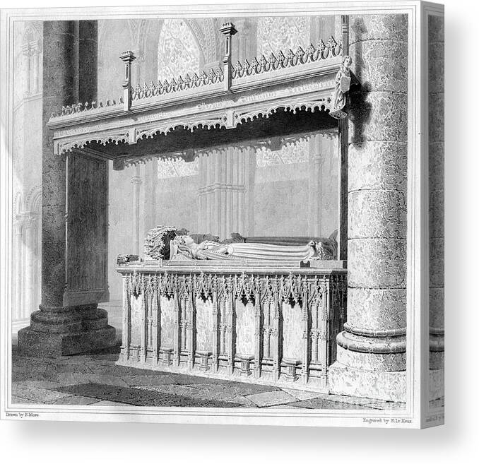 Engraving Canvas Print featuring the drawing Tomb Of Henry Iv And His Queen Joan by Print Collector