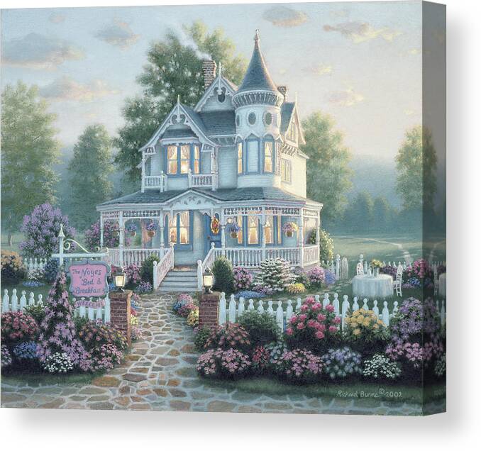 Victorian Home Canvas Print featuring the painting Victorian Days by Richard Burns