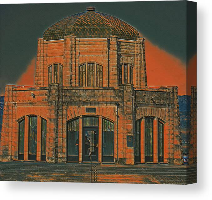 Vista House Canvas Print featuring the digital art Vista House by Jerry Cahill