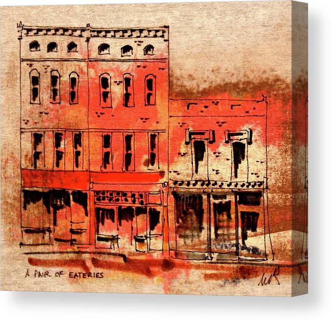 Architecture Canvas Print featuring the drawing Fine Dining by William Renzulli