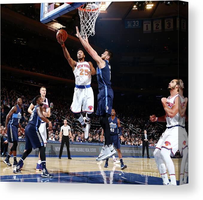 Derrick Rose Canvas Print featuring the photograph Derrick Rose #3 by Nathaniel S. Butler
