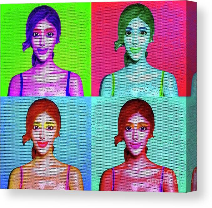 Female Canvas Print featuring the photograph A Warholian Wonder by Jack Torcello