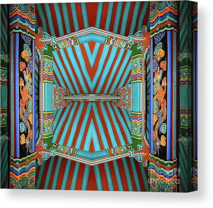 Spiritual Canvas Print featuring the photograph abstract architecture photography - Deep Blue by Sharon Hudson