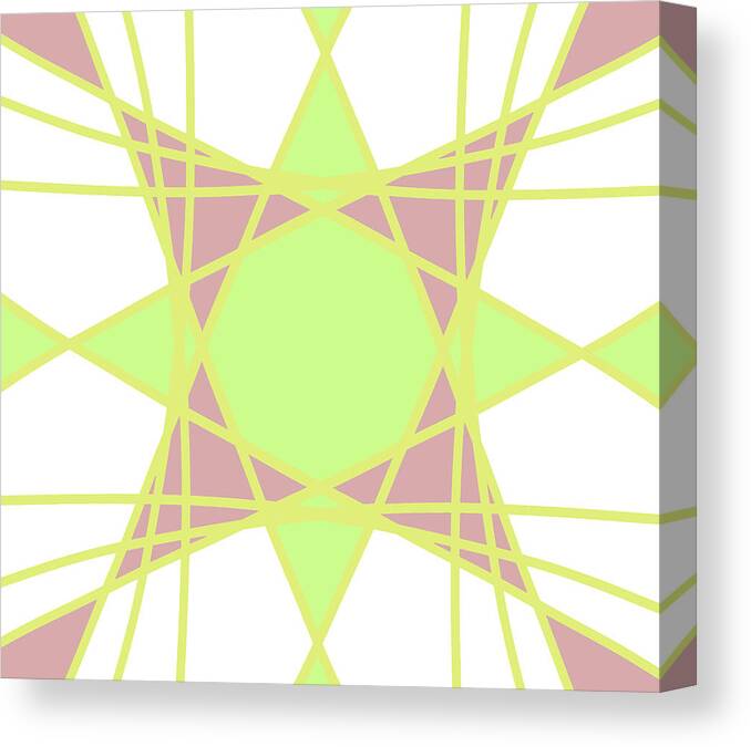 Home Decor Canvas Print featuring the digital art Abstract Flower - Modern Design Pattern in Lime Green by Patricia Awapara