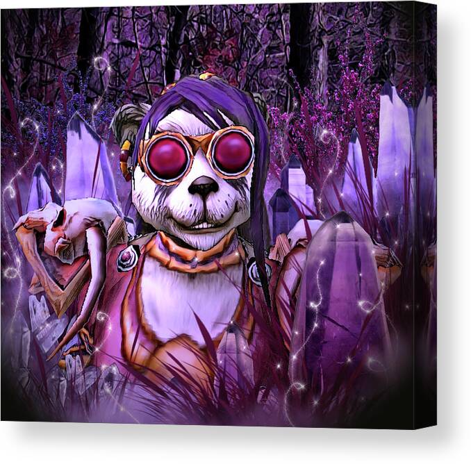 Art Canvas Print featuring the digital art An Adventure to Amethyst Forest by Artful Oasis