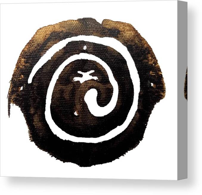 Abstract Canvas Print featuring the painting Ancient Ammonite by Stephenie Zagorski