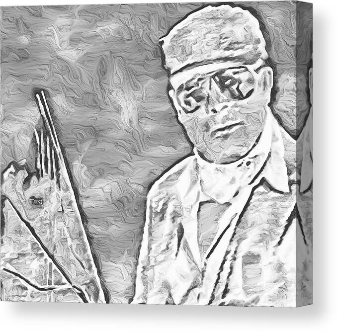 Bencasso And His Shades Canvas Print featuring the mixed media Bencasso and his Shades by Bencasso Barnesquiat