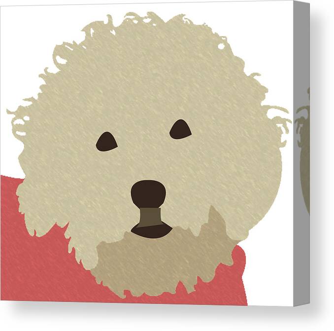 Bichon Canvas Print featuring the digital art Bichon by Caroline Elgin