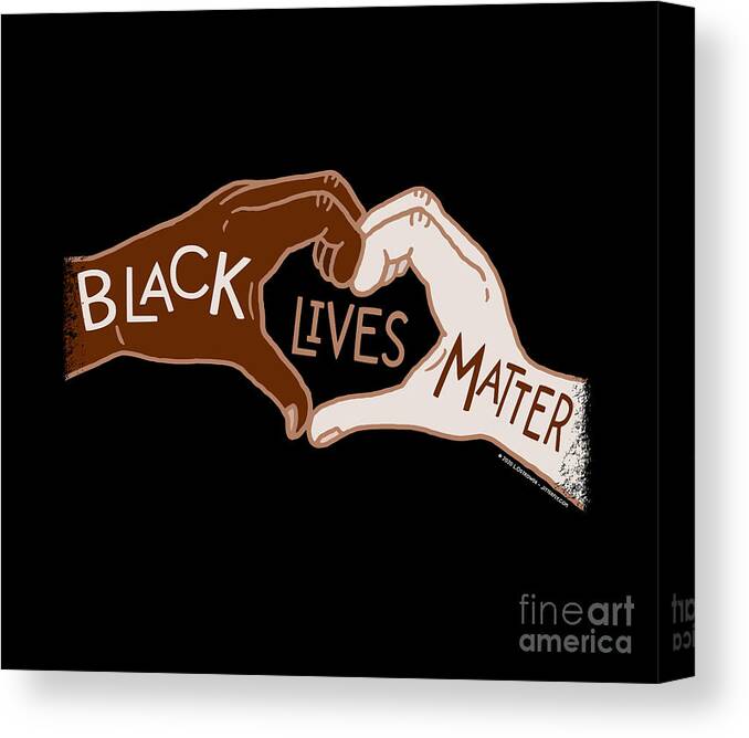 Black Lives Matter Canvas Print featuring the digital art Black Lives Matters - Heart Hands by Laura Ostrowski