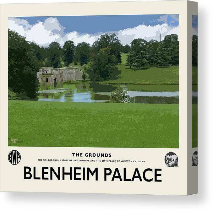 Blenheim Palace Canvas Print featuring the photograph Blenheim Grounds Cream Railway Poster by Brian Watt