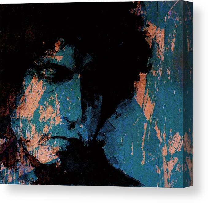 Bob Dylan Art Canvas Print featuring the mixed media Bob Dylan - Retro by Paul Lovering