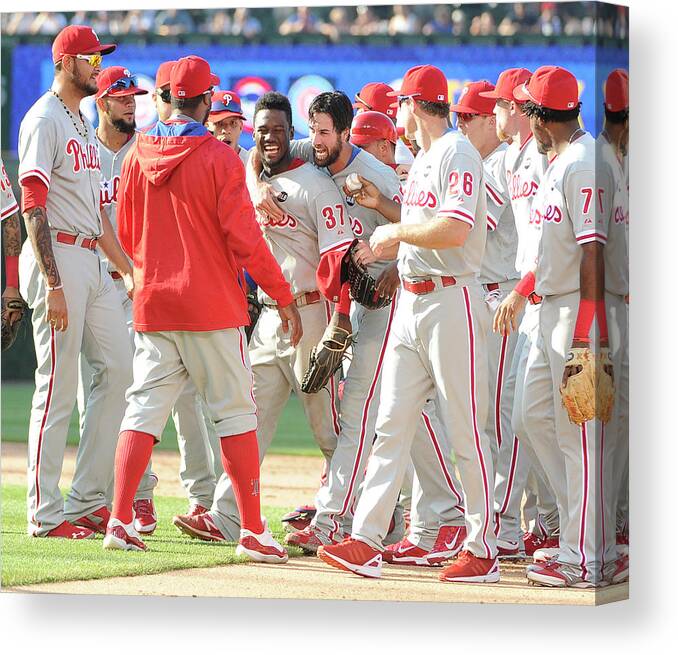 People Canvas Print featuring the photograph Cole Hamels by David Banks