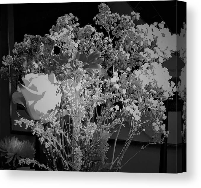 Floral Canvas Print featuring the photograph Floral Black and White by John Anderson