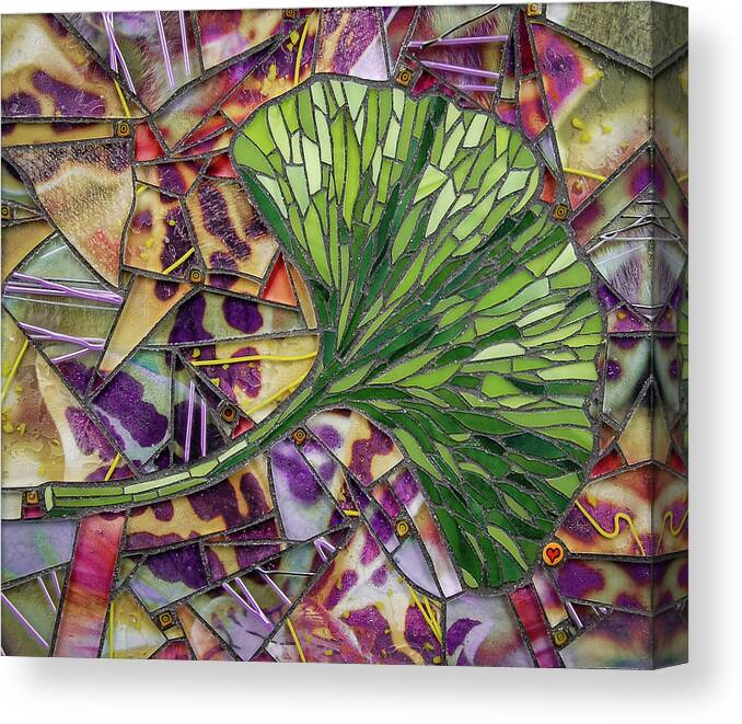 Ginkgo Canvas Print featuring the glass art Ginkgo by Cherie Bosela