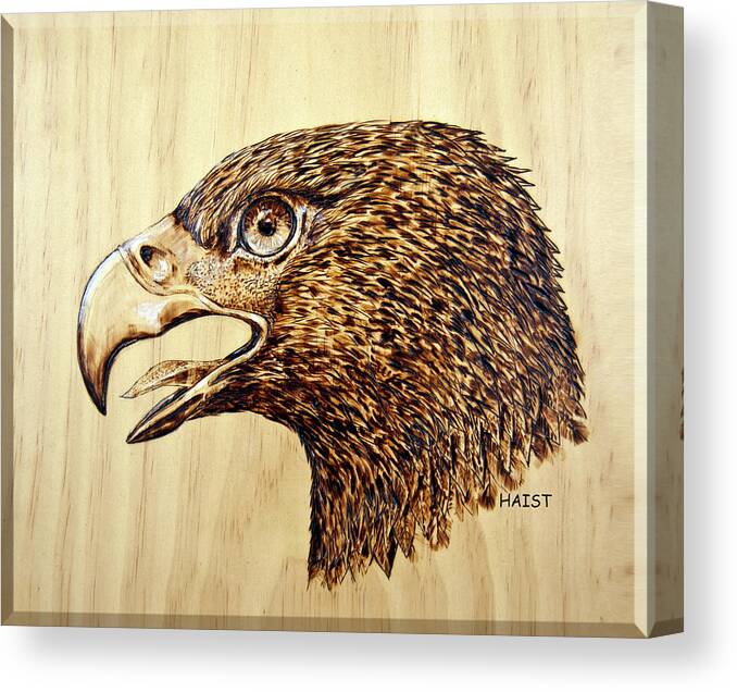 Eagle Canvas Print featuring the pyrography Golden Eagle by R Murrey Haist