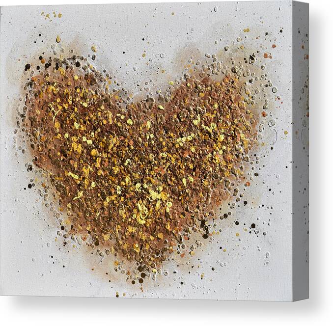 Heart Canvas Print featuring the painting Golden Heart by Amanda Dagg