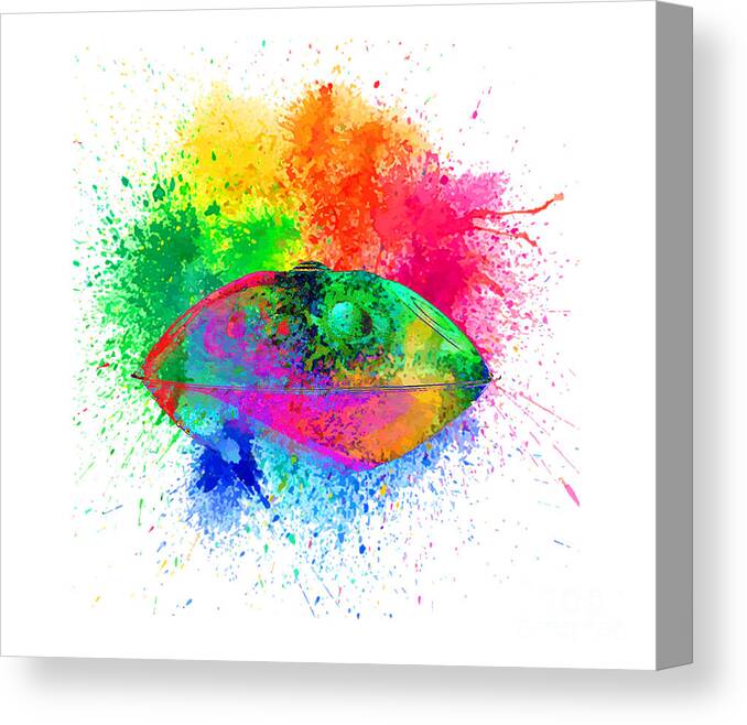 Handpan Canvas Print featuring the digital art Handpan colorfull by Alexa Szlavics