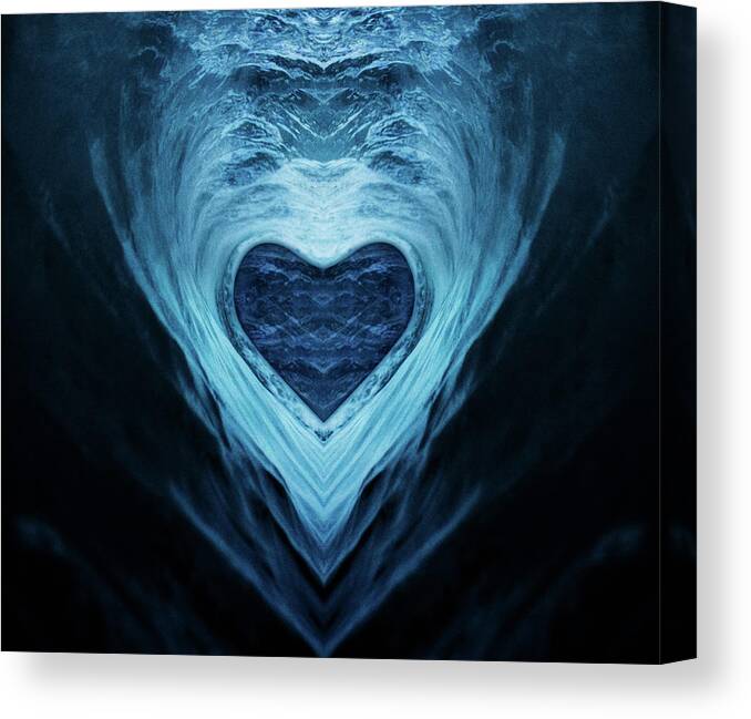 Hearts Canvas Print featuring the digital art Heart of Ice by Pelo Blanco Photo