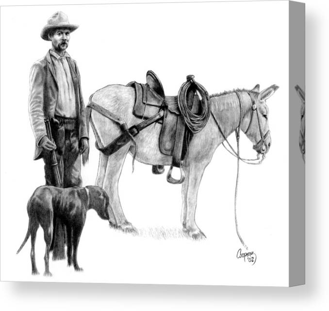 Hunter Canvas Print featuring the drawing Hunter by Todd Cooper