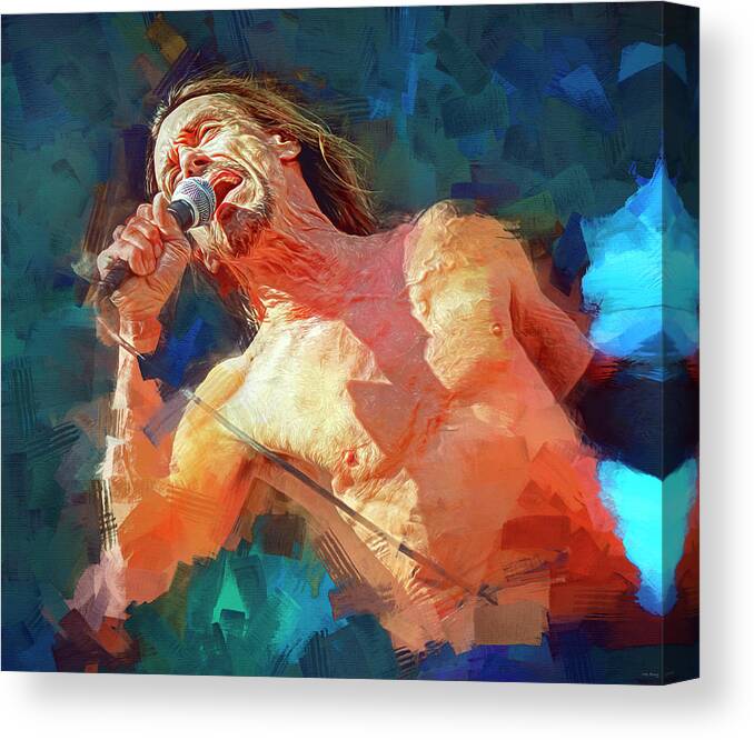 Iggy Pop Canvas Print featuring the mixed media I Need More by Mal Bray