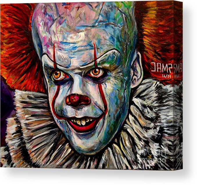 It Canvas Print featuring the painting It Pennywise by Jose Antonio Mendez
