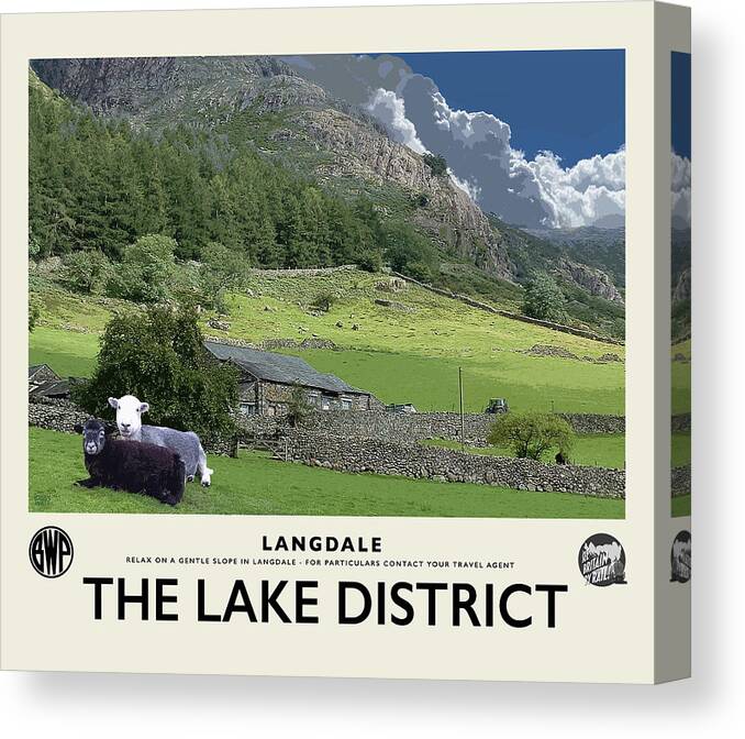 Langdale Canvas Print featuring the photograph Langdale Sheep Cream Railway Poster by Brian Watt