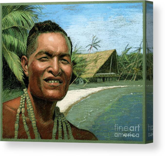 Tom Lydon Canvas Print featuring the painting Leaders of Micronesia - Andrew Roboman by Tom Lydon