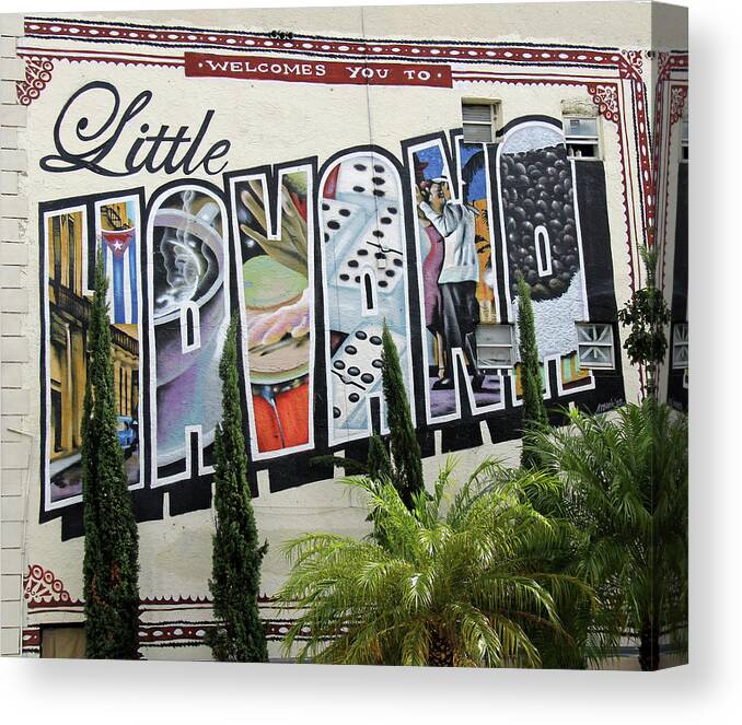 Little Havana Canvas Print featuring the photograph Little Havana - Miami, Florida - Wall Mural by Richard Krebs