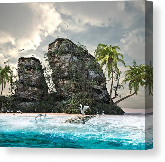 Tropical Canvas Print featuring the painting Low Tide by Williem McWhorter