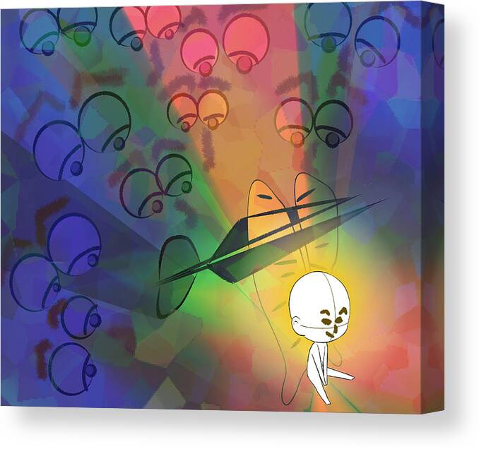 Scissors Canvas Print featuring the digital art No play by Don Ravi