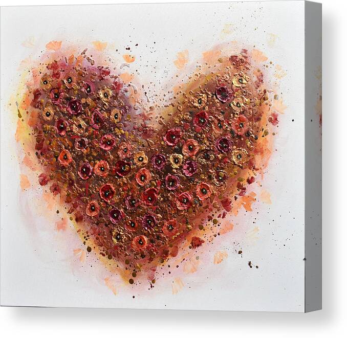 Heart Canvas Print featuring the painting One Love by Amanda Dagg